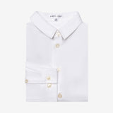 Pique Mini Collar Ivory Shirt - Long Sleeve