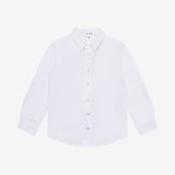Jersey Mini Collar White Shirt - Long Sleeve
