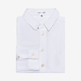 Jersey Mini Collar White Shirt - Long Sleeve