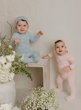 Baby Boys Blue Horse Appliqué Footsie