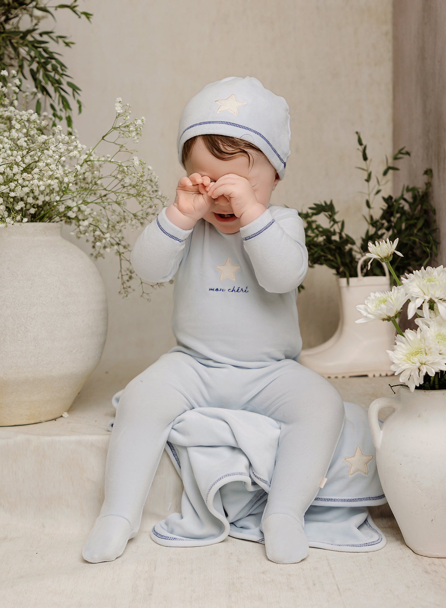 Baby Boys Light Blue  Star Blanket
