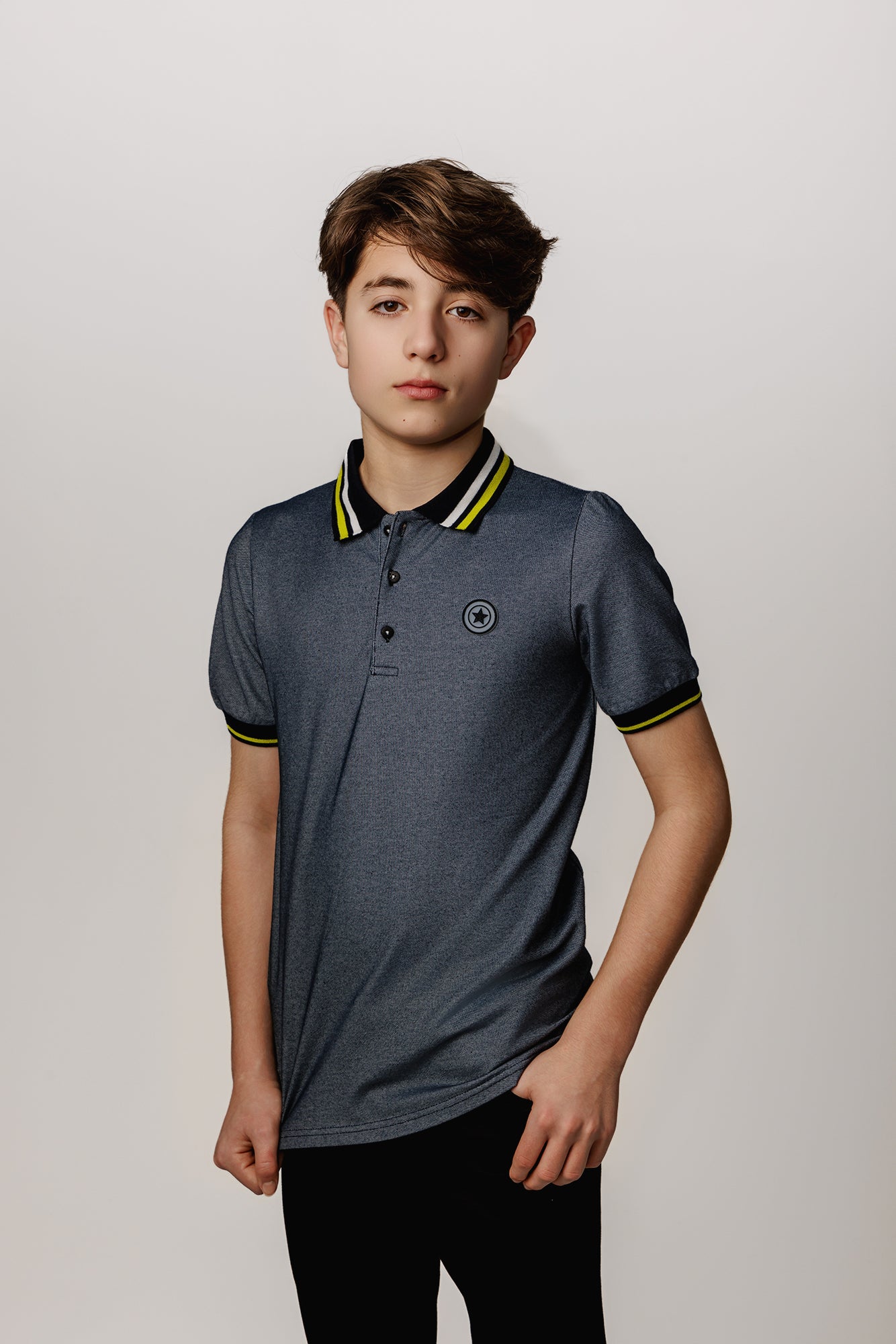 Heather Navy Polo