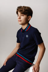 Navy / Colorful Trim Polo