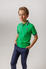 Green / Navy Trim Polo