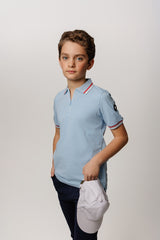 Light Blue/ Red Trim Polo