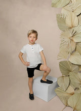 Boys Ivory Mandarin with Gradient Buttons