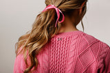 Pink Cable Knit Cardigan