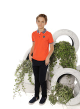 Boys Orange Polo with Black Trim