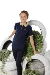 Boys Navy Polo with Yellow Trim