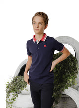 Boys Navy with Red & White Trim Polo