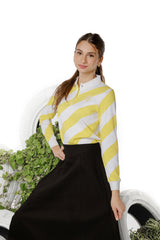 Teens Sunshine Yellow Polo with Diagonal Stripe