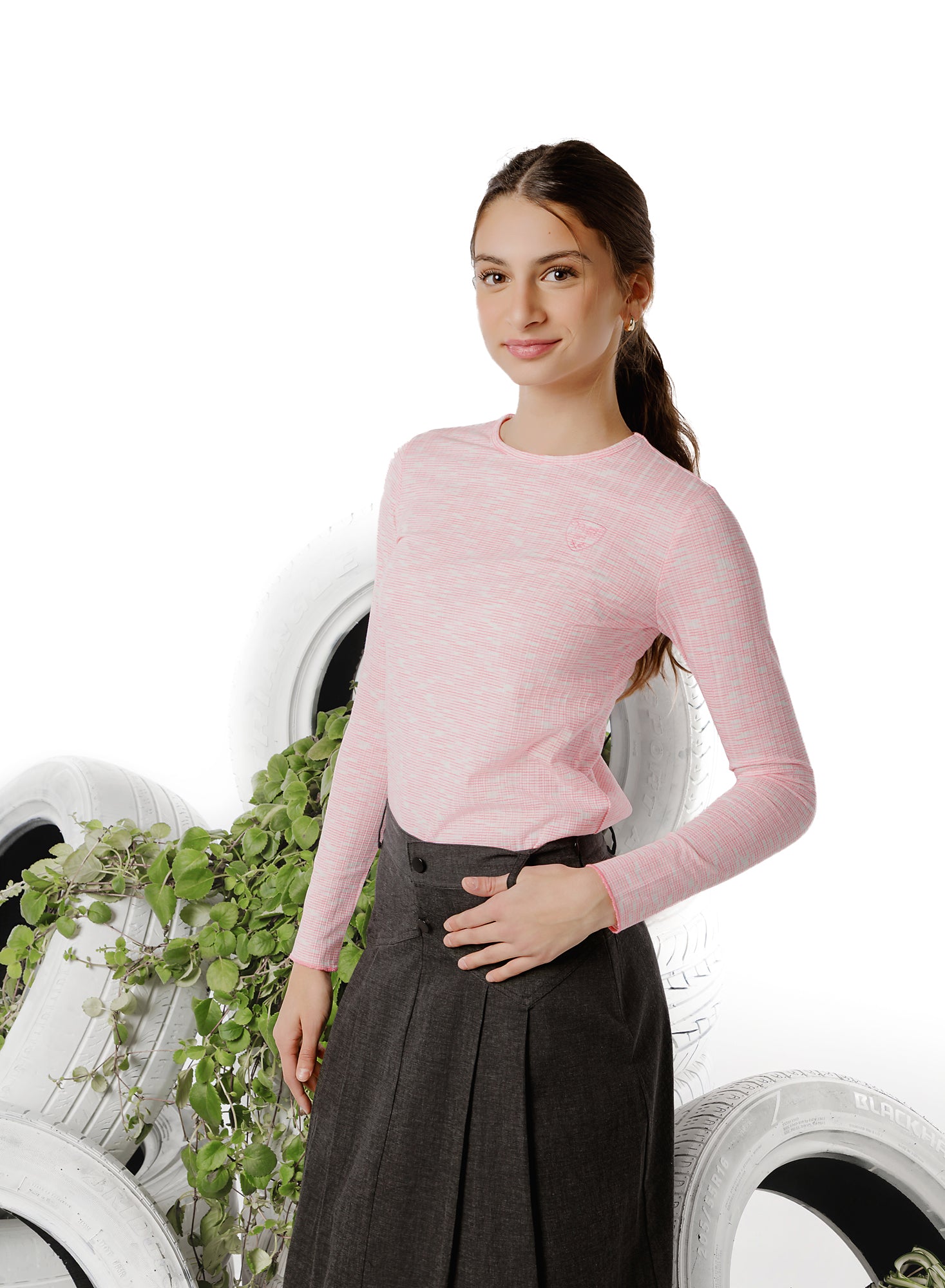 Teens Textured Pink T-Shirt