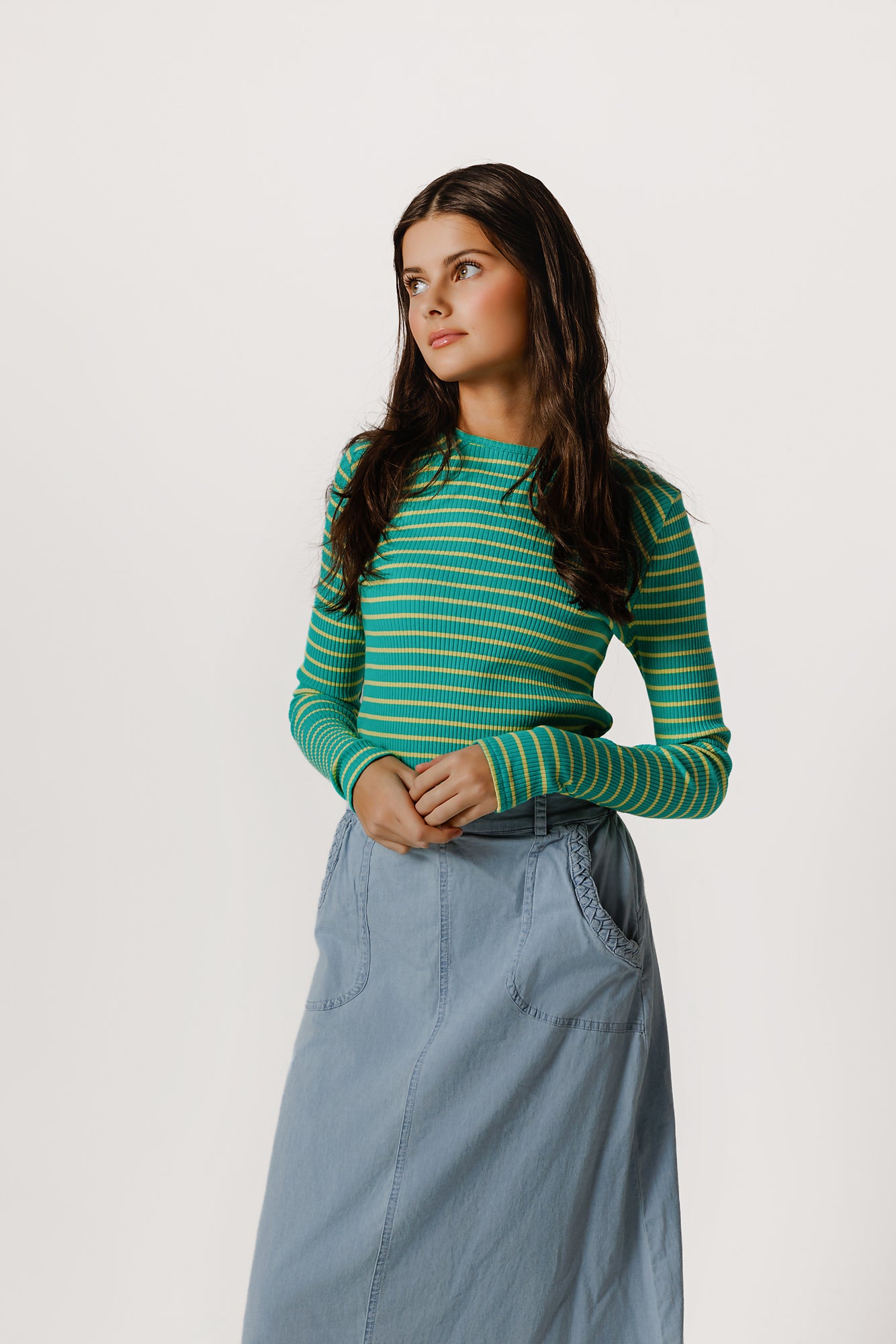 Mint & Yellow Striped T-Shirt