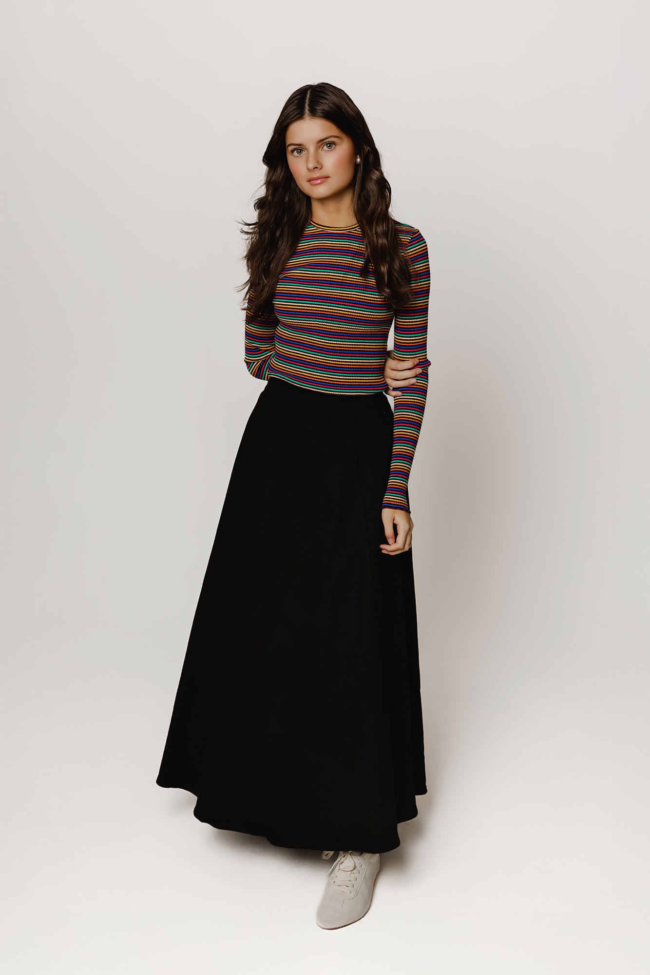 Black & Colorful Striped T-Shirt