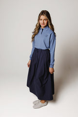 Dusty Blue Collared Top