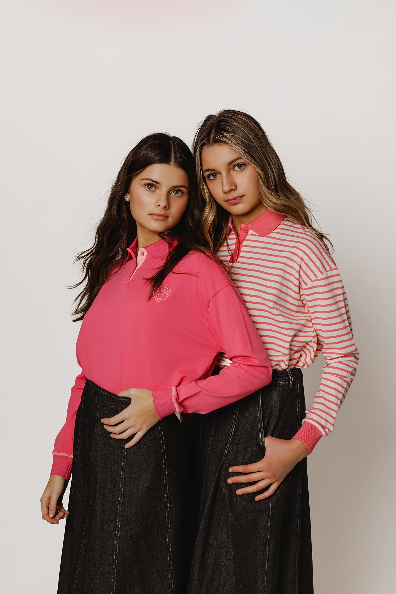 Pink Striped Collared Top