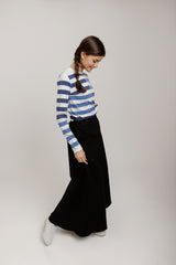 Blue Striped Color Block T-Shirt