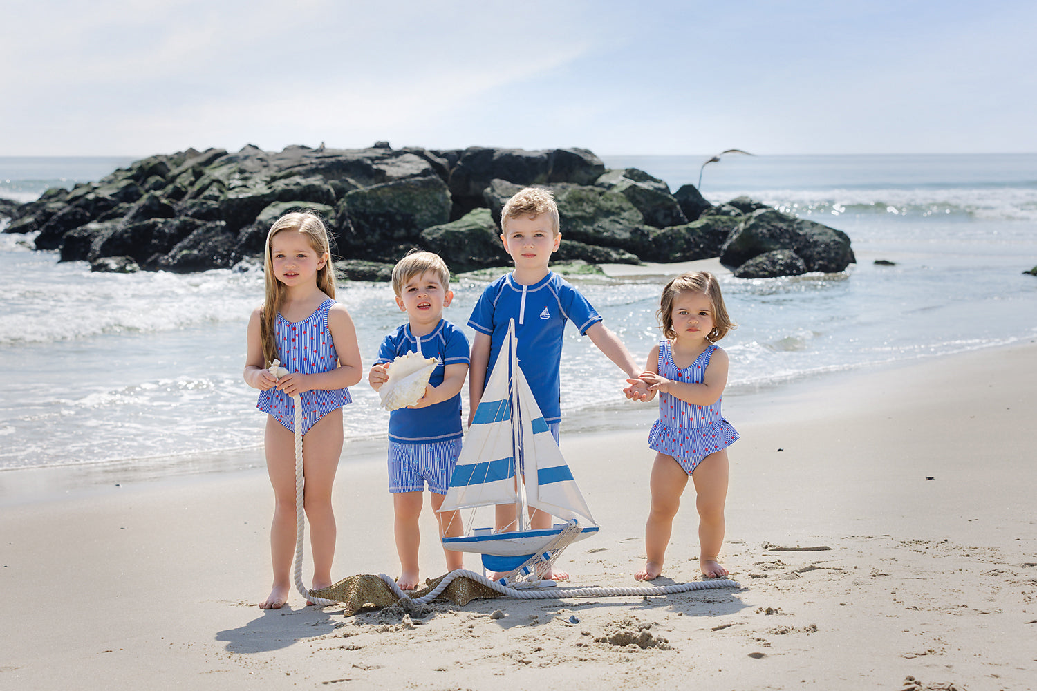 Blue Sailboat Rash Guard