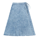 Light Blue Denim Wrap Skirt