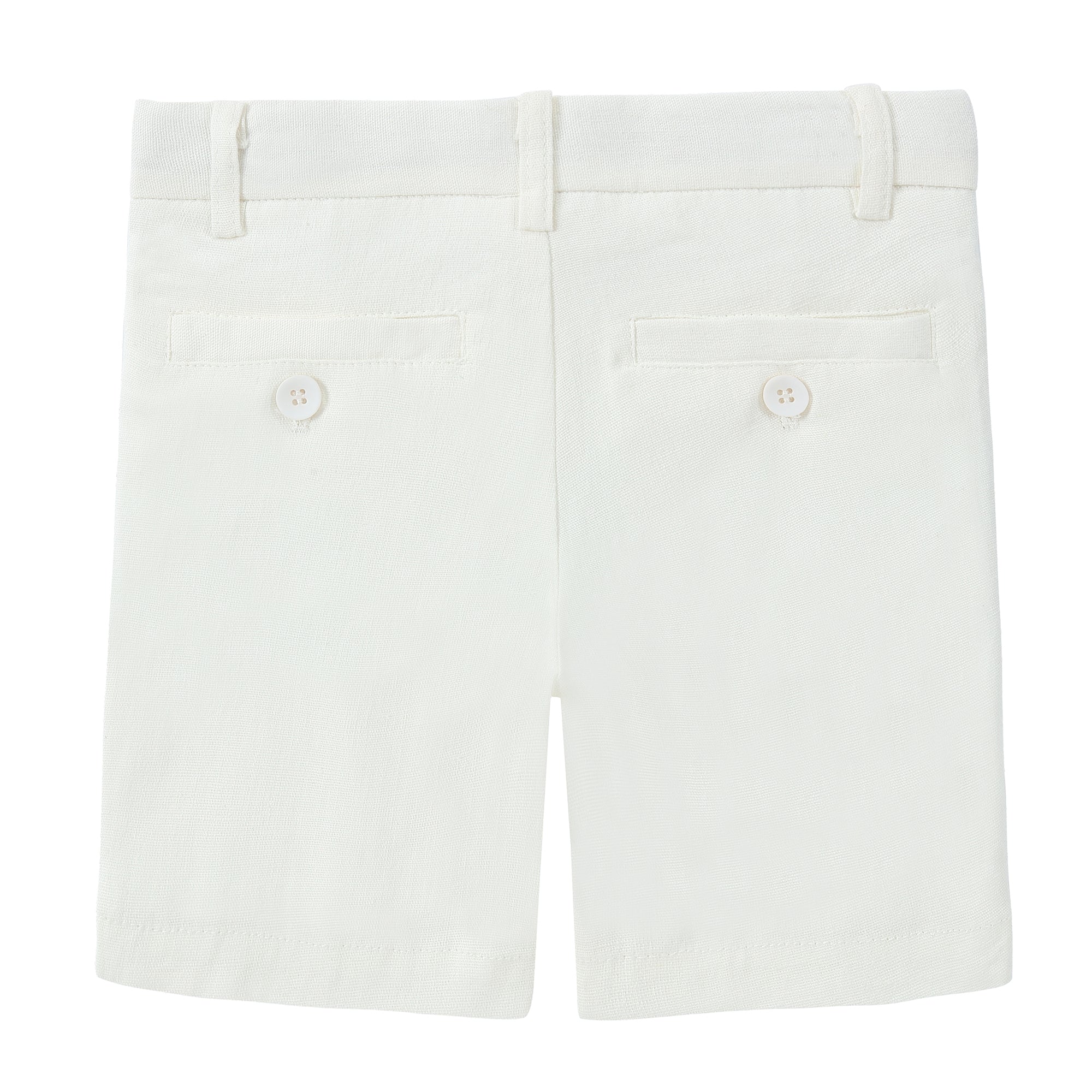 Ivory Linen Dress Shorts