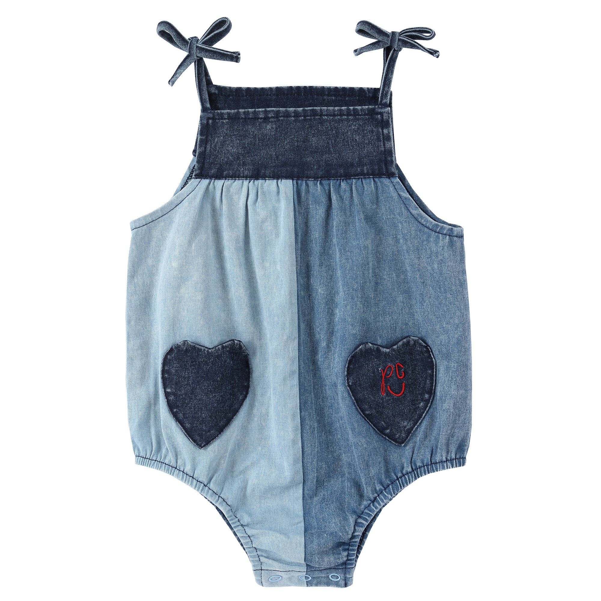 Denim Remix Heart Romper