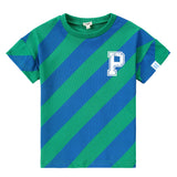 Green and Blue Diagonal Stripe T-Shirt