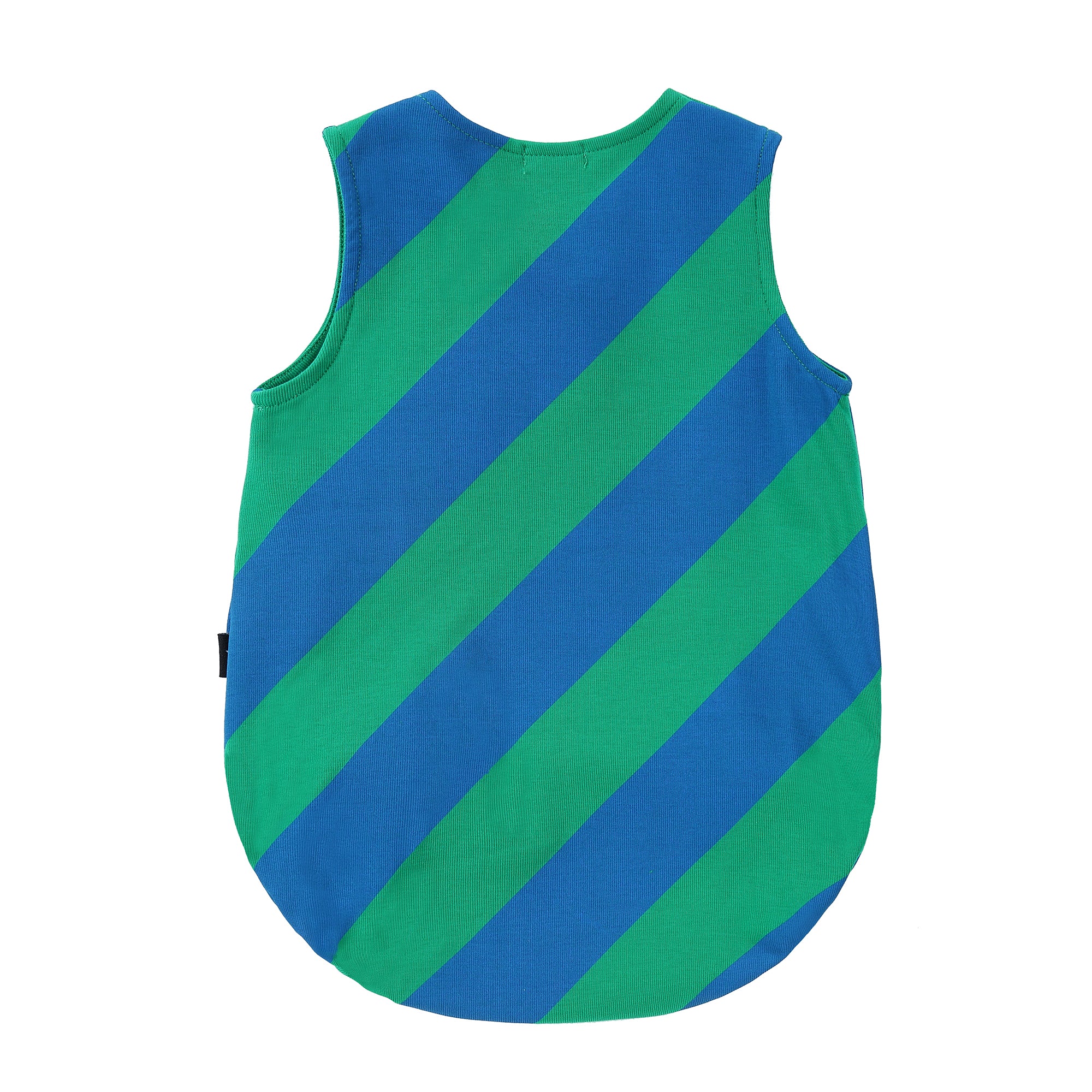 Green and Blue Diagonal Stripe Romper