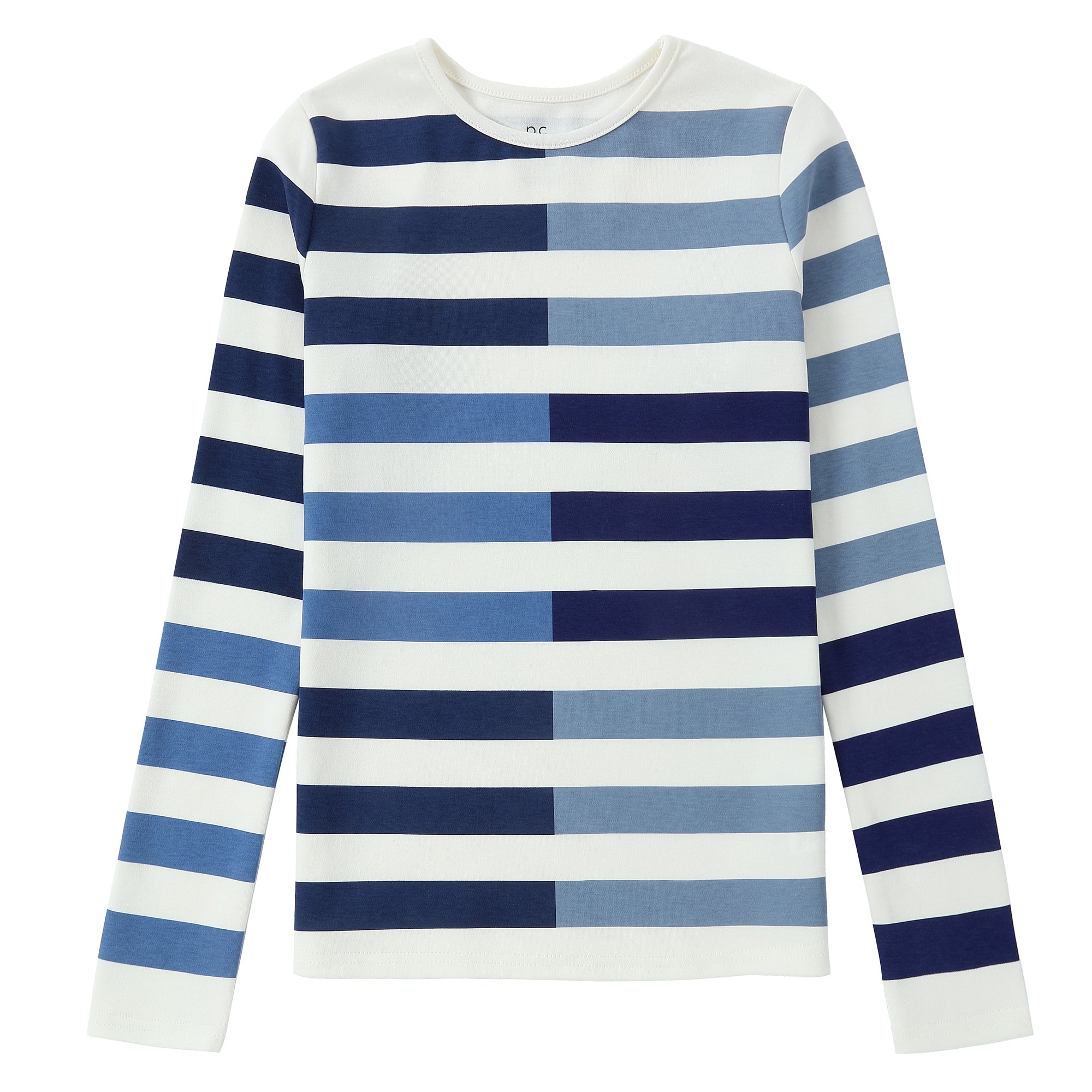 Blue Striped Color Block T-Shirt