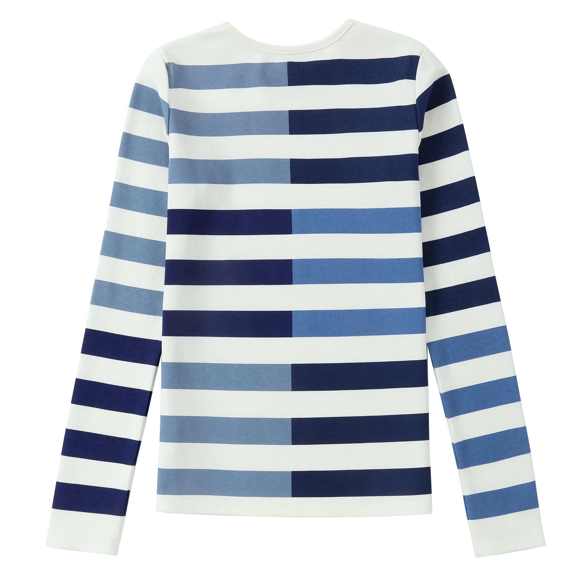 Blue Striped Color Block T-Shirt