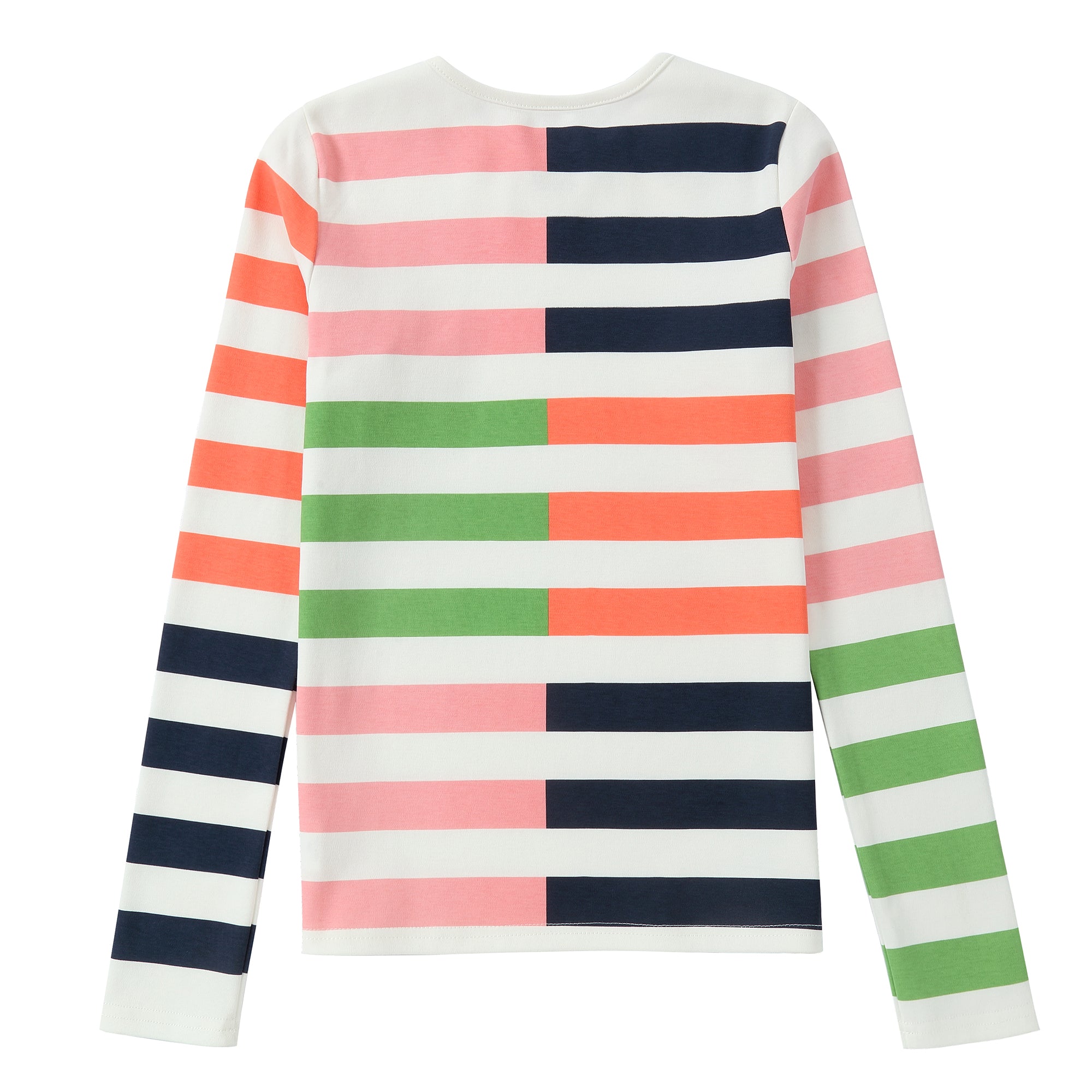 Pink Striped Color Block T-Shirt