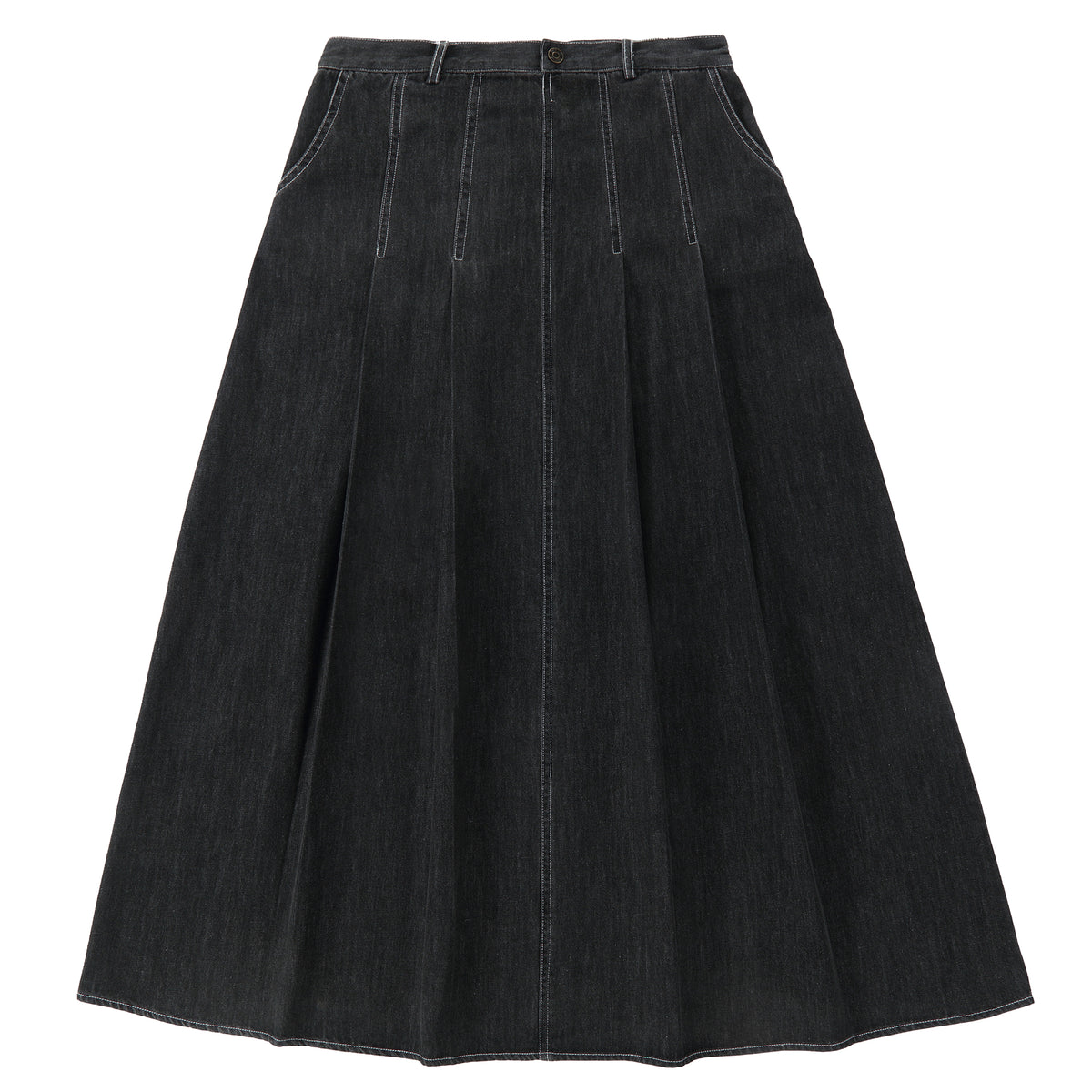 Teens Black Denim Pleated Maxi Skirt – Petit Clair