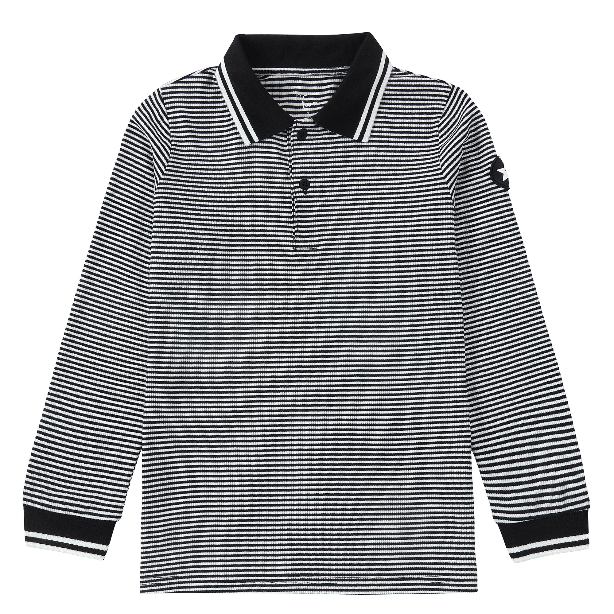 Black & White Striped Polo