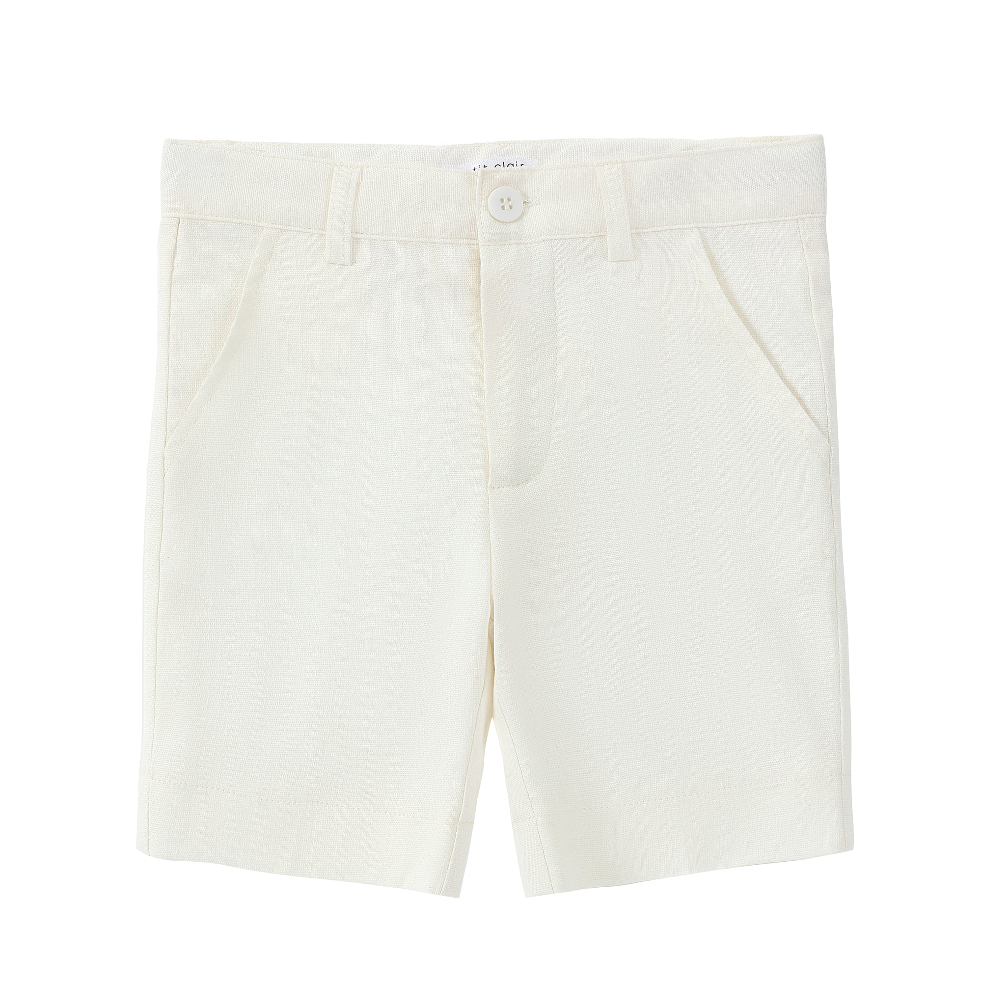 Boys Linen Like Ivory Shorts