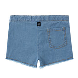 Light Blue Denim Shorts With Fray Detail