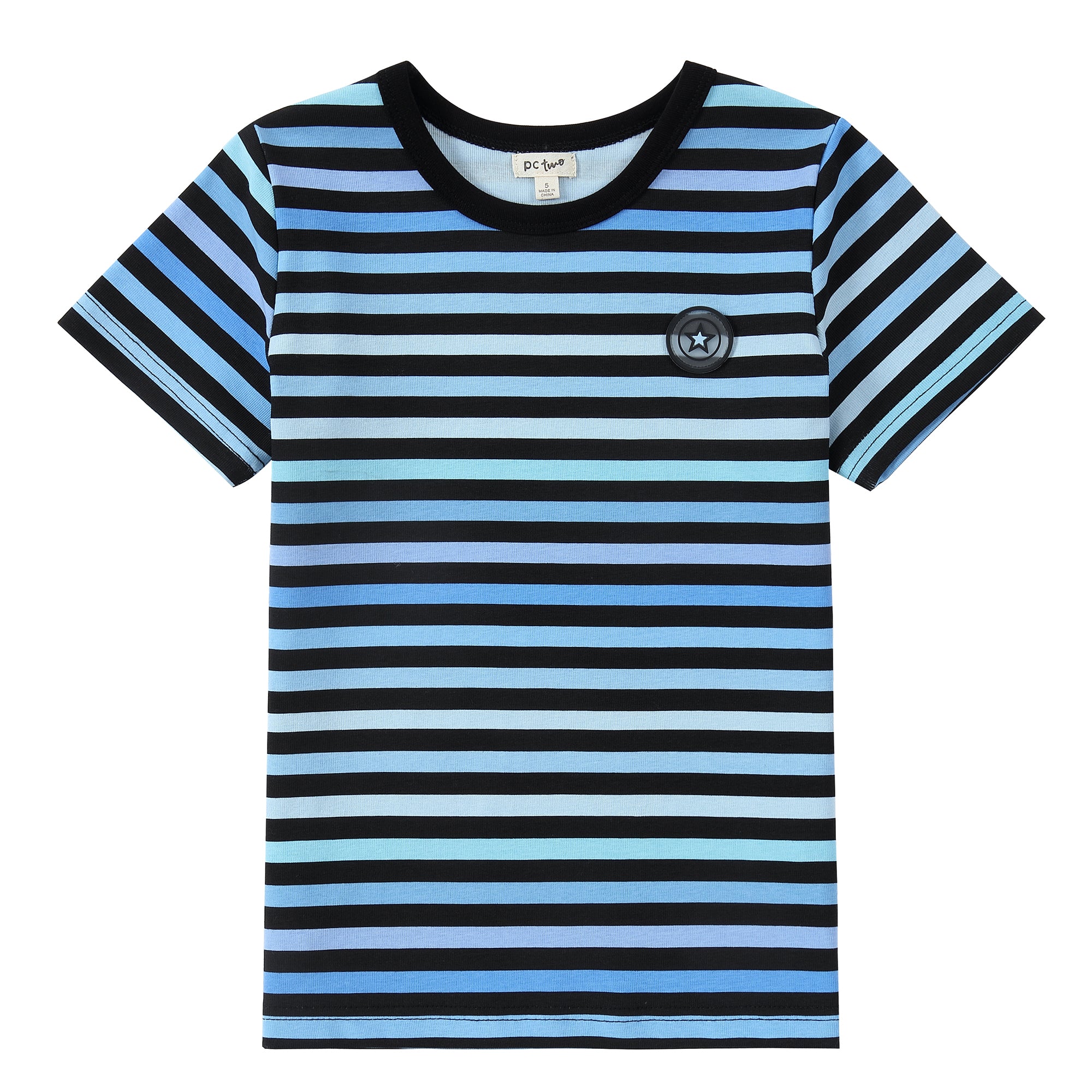 Blue and Black Striped T-Shirt