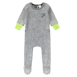 Green & Grey Wash Contrast Footie