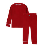 Red Collared Contrast Pajama