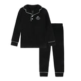 Black Collared Contrast Pajama