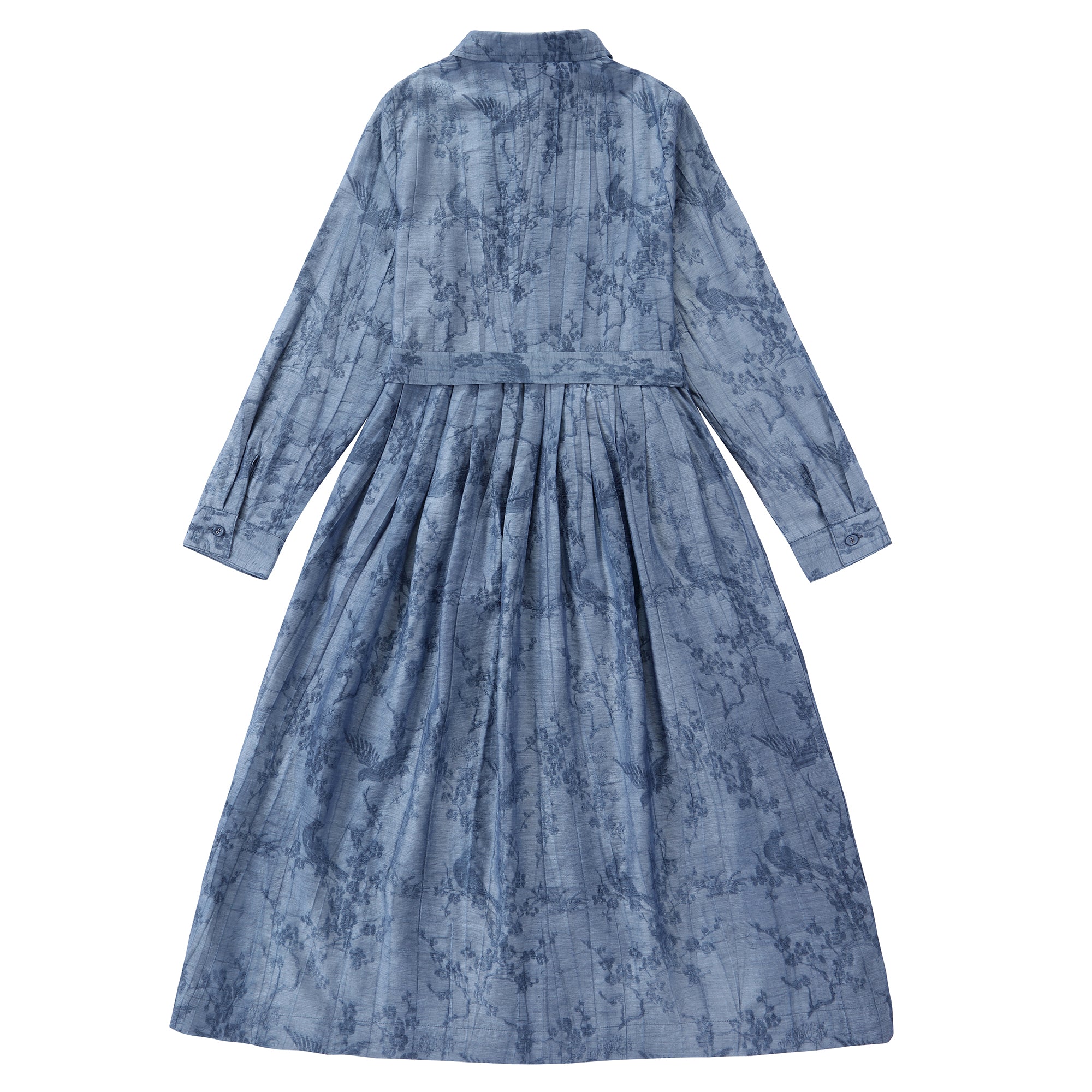 Textured Blue Floral Dress – Petit Clair