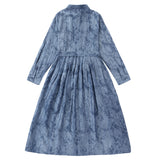 Textured Blue Floral Dress
