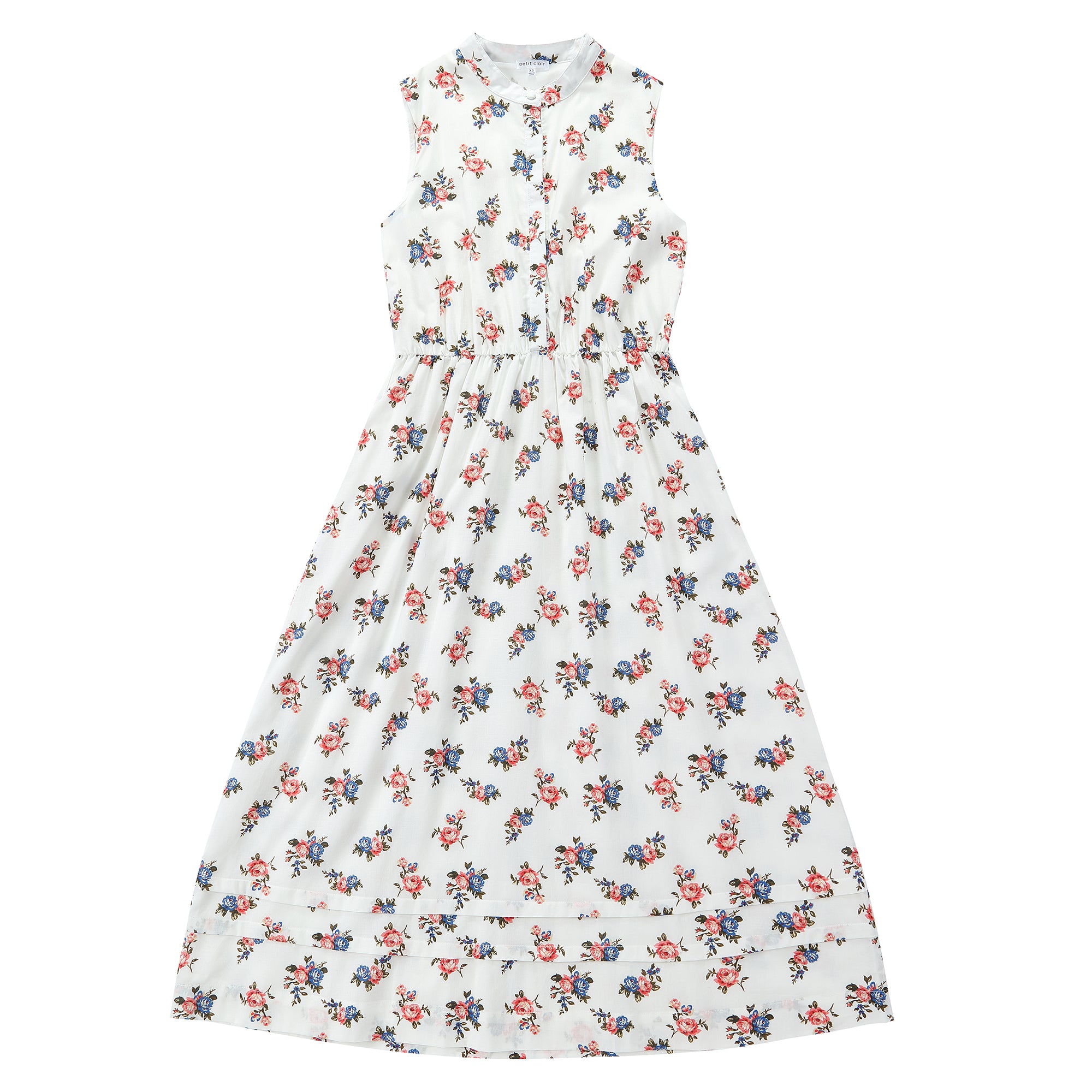 White Floral Tiered Sleeveless Dress