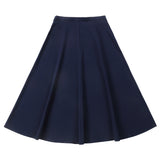 Navy Stretch A-Line Skirt