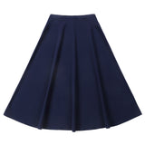 Navy Stretch A-Line Skirt