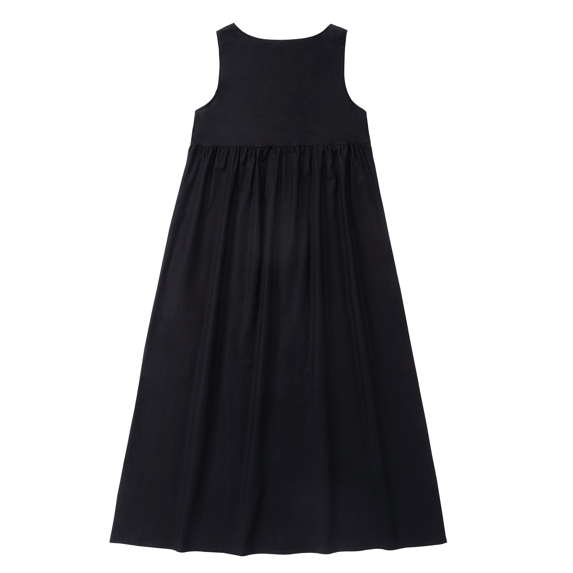 Black Sleeveless Button Dress