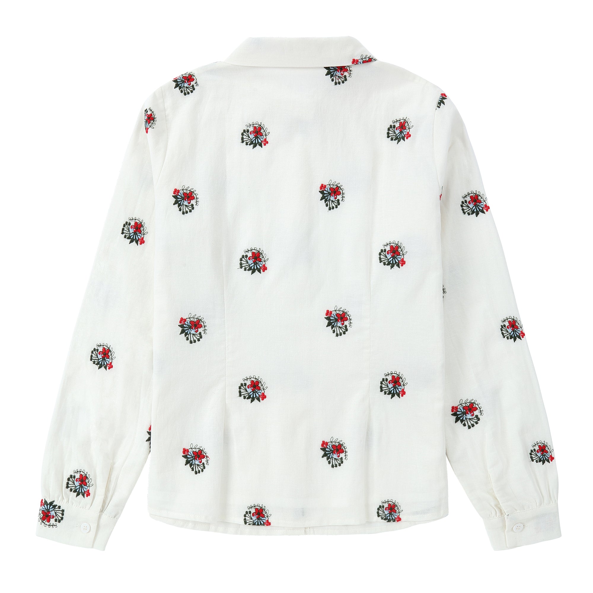 Embroidered Floral Button Down Shirt