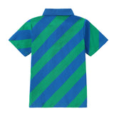 Green and Blue Diagonal Stripe Short Sleeve Polo