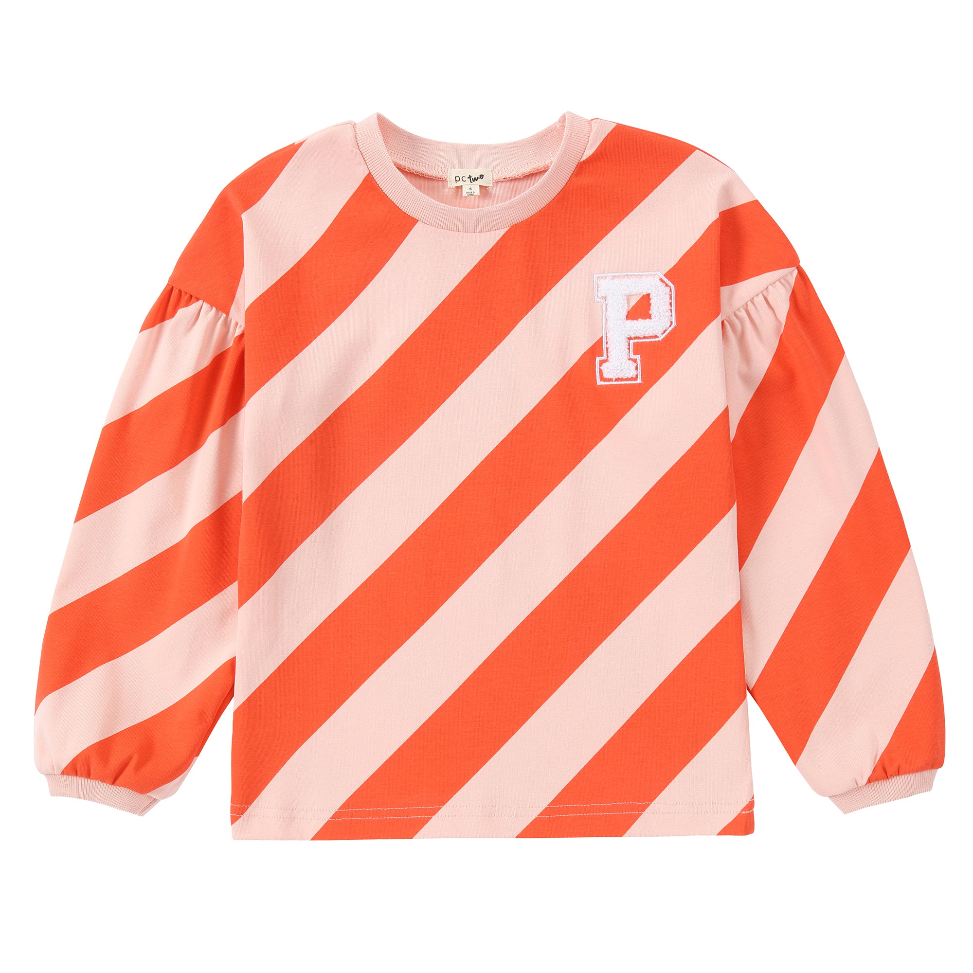 Orange Diagonal Striped Top