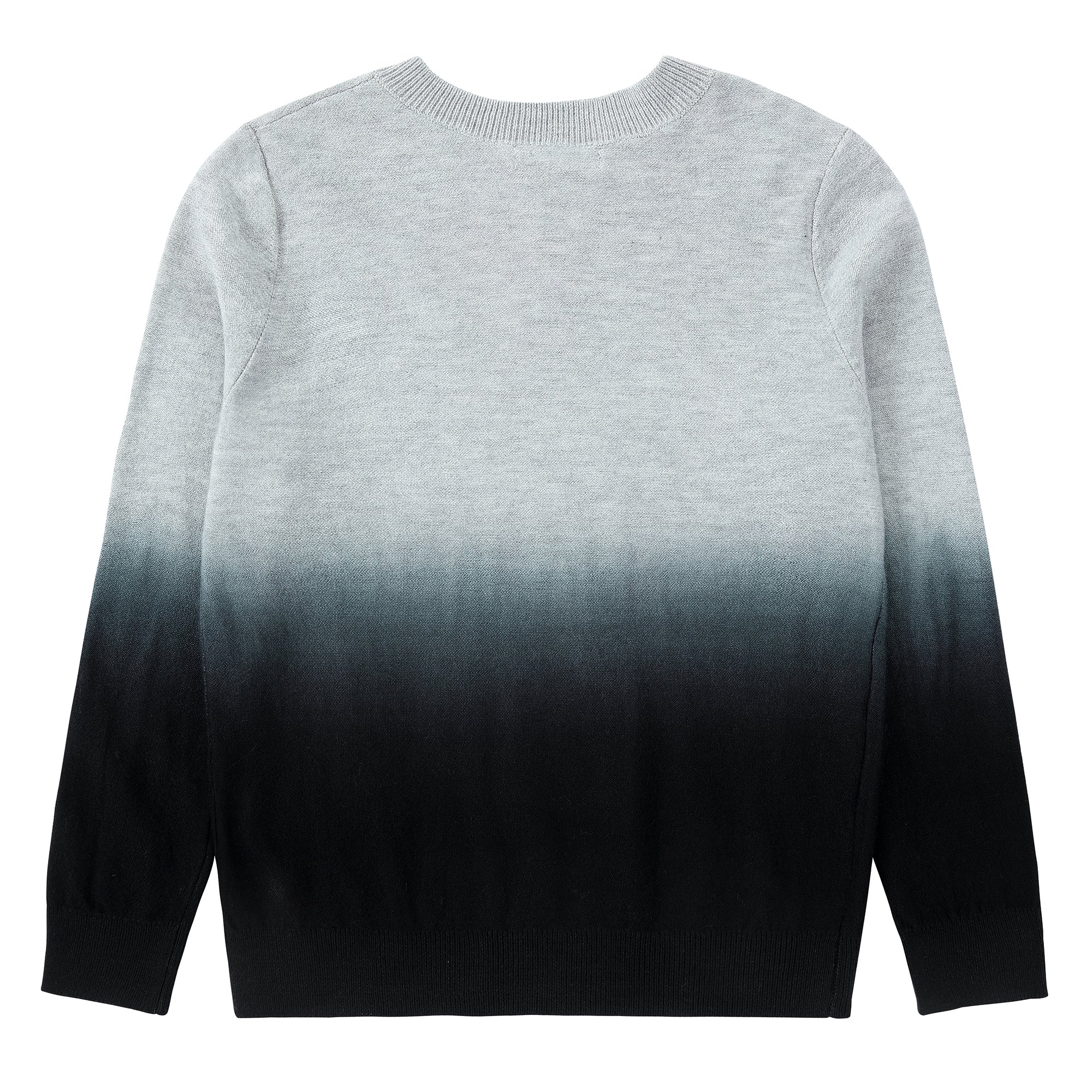 Grey Ombre Dip Dye V-Neck Sweater
