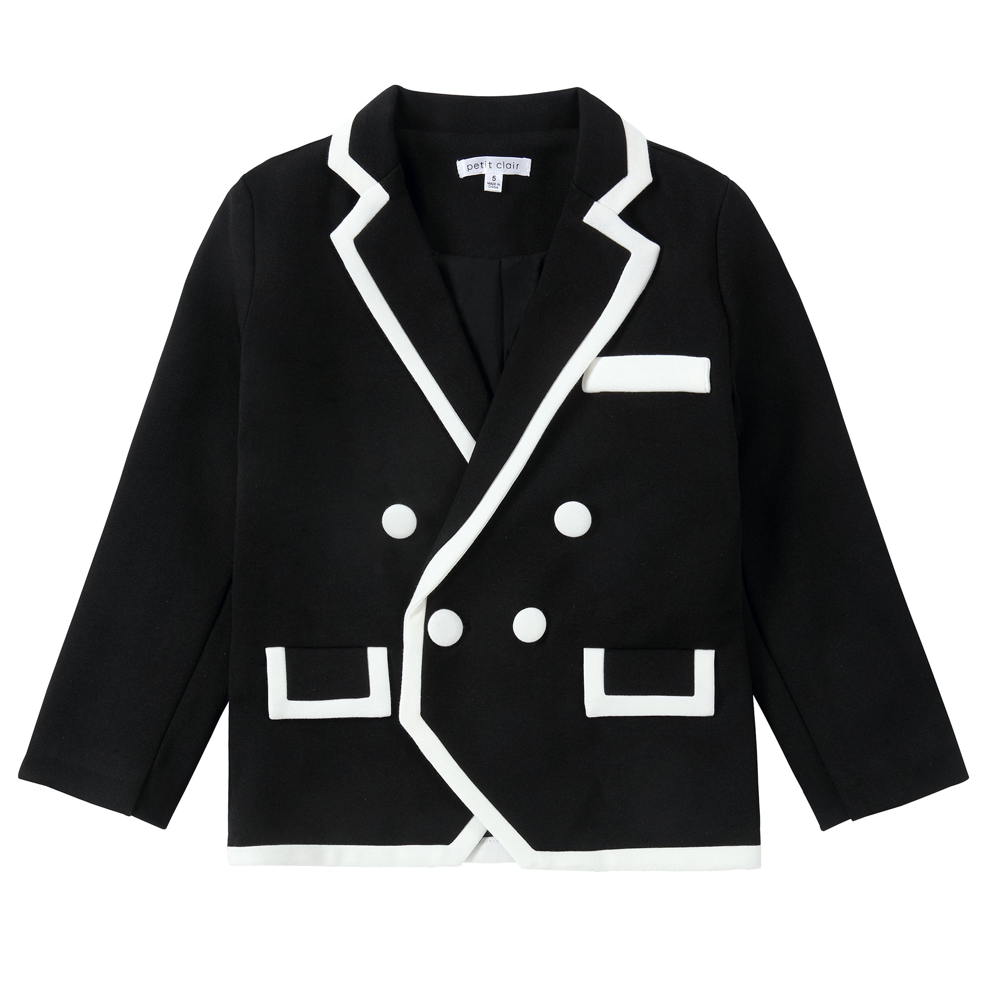 Black/ White Double Breasted Blazer