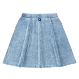 Light Blue Stretch Denim Pocket Skirt